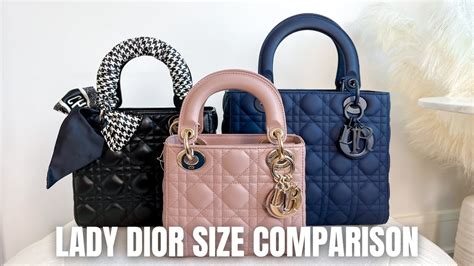 compare lady dior sizes|Lady Dior mini vs small.